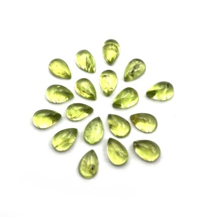 Natural Peridot Pear Cabochon Green Color Loose Gemstone Lot 120Pcs 4x6 mm 60 CT