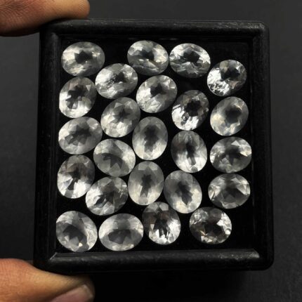 Natural Crystal Quartz Oval Cut Loose Stone Lot 30 Pcs 9*11 MM 100 CT
