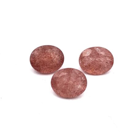 Natural Strawberry Quartz Oval Cut Loose Gemstone Lot 3 Pcs 9*11 MM 9.90 CT
