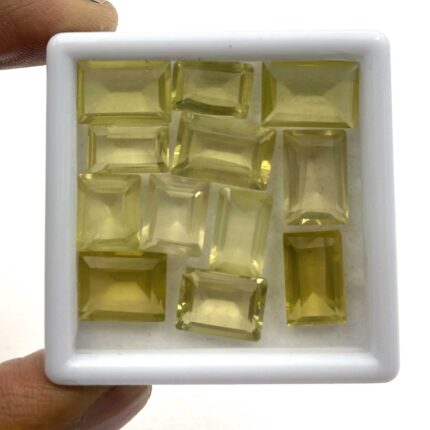 Natural Lemon Quartz Baguette Cut Stone Lot 21 Pcs 7.50*9.50-9.50*14.50 MM 100CT