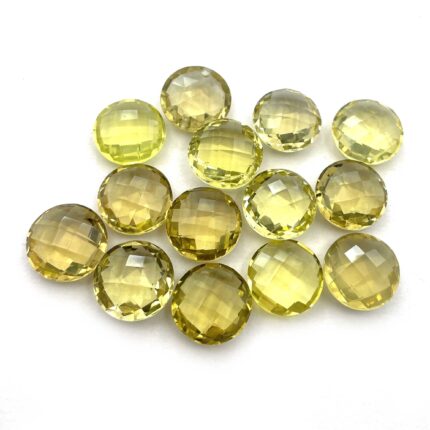 Natural Lemon Quartz Round Briolette Cut Stone Lot 5 Pcs 15.50-16 MM 54 CT