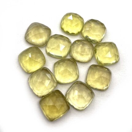 Natural Lemon Quartz Cushion Checker Cut Stone Lot 5 Pcs 14 MM 56 CT