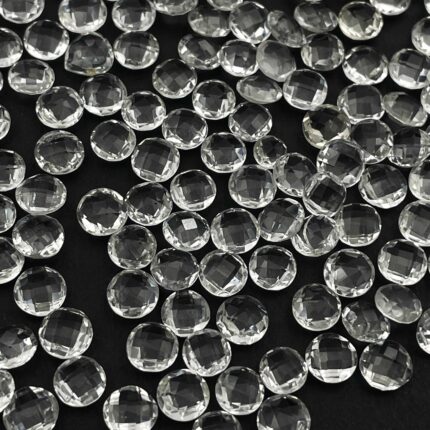 Natural Crystal Quartz Round Briolette Cut Gemstone Lot 99 Pcs 6 MM 70 CT