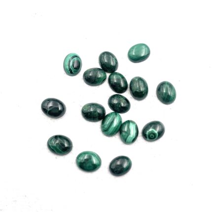 Natural Malachite Oval Cabochon Loose Stone 16 Pcs 7*9 MM 40 CT