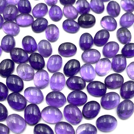 Natural African Amethyst Oval Cabochon Loose Gemstone Lot 62 Pcs 6x8 MM 80 CT