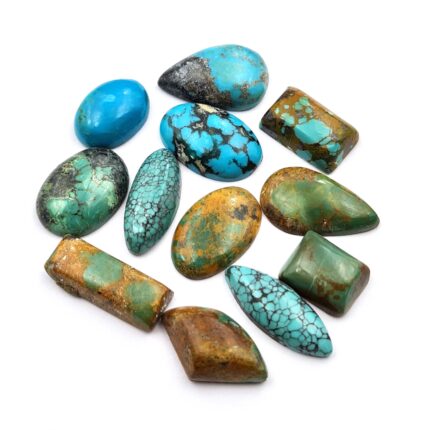 Natural Turquoise Cabochon Mix Shape Loose Gemstone 27 Pcs 7x10-10x19 MM 100 CT