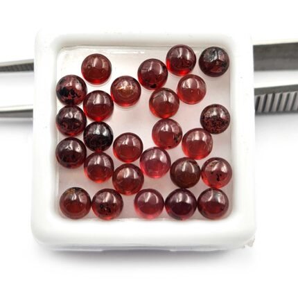 Natural Red Garnet Round Cabochon Loose Gemstone Lot 100 Pcs 4 mm