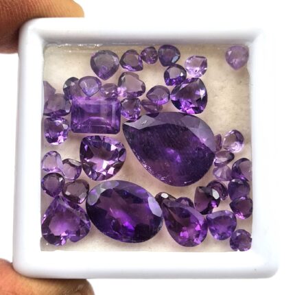 Natural African Amethyst Mix Cut Loose Stone Lot 3-12 MM 74 CT 194 Pcs