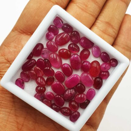 Natural Ruby Oval Cabochon Loose Stone Lot 4.5*5.5-6*9 MM 20 CT 20 Pcs