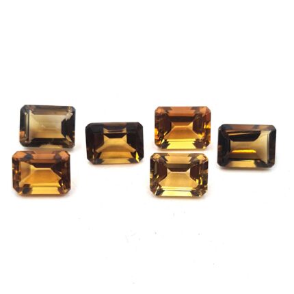 Natural Champagne Quartz Octagon Cut Loose Gemstone Lot 6 Pcs 6*8 MM 9.5 CT