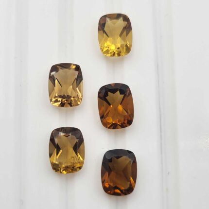 Natural Champagne Quartz Cushion Cut Loose Gemstone Lot 5 Pcs 7*9 MM 9 CT