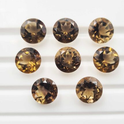 Natural Beer Quartz Round Cut Loose Gemstone Lot 9 Pcs 9 MM 23 CT