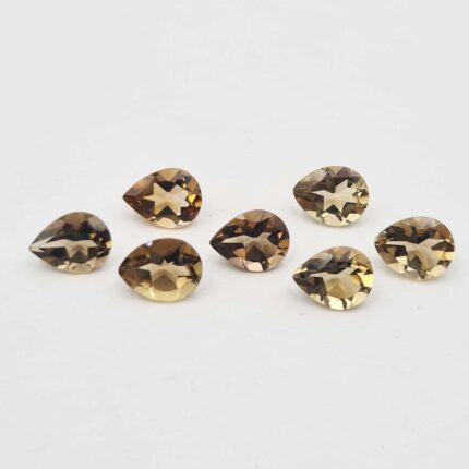 Natural Beer Quartz Pear Cut Loose Gemstone Lot 7 Pcs 7*9 MM 10 CT