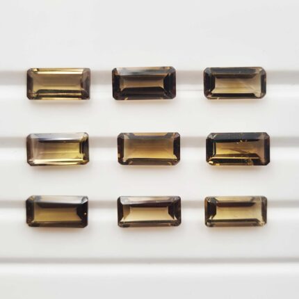 Natural Beer Quartz Octagon Cut Loose Gemstone Lot 9 Pcs 5*10 MM 14 CT