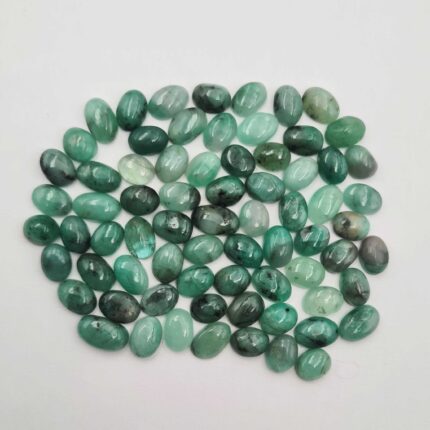 Natural Socoto Emerald Oval Cabochon Gemstone Lot 98 Pcs 5*6.5-5.5*11.5 MM 100CT