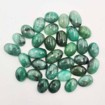 Natural Socoto Emerald Oval Cabochon Stone Lot 33 Pcs 7.5*10.5-8.5*12.5 MM 100CT