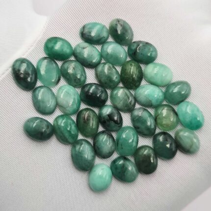 Natural Socoto Emerald Oval Cabochon Stone Lot 40 Pcs 7*9.5-7.5*11 MM 100 CT