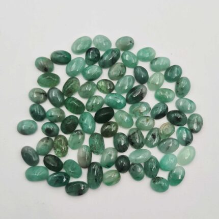 Natural Socoto Emerald Oval Cabochon Stone Lot 135 Pcs 5*6-5*9 MM 100 CT