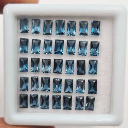 Natural London Blue Topaz Baguette Cut Loose Gemstone Lot 29 Pcs 3*5 MM 10 CT
