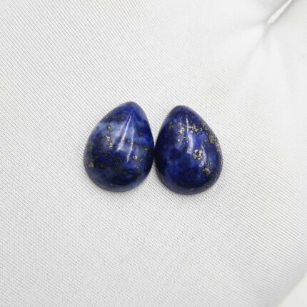 Natural Lapis Lazuli Pear Cabochon Loose Gemstone Lot 2 Pcs 12*16 MM 21 CT