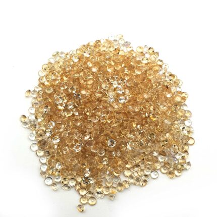 Natural Citrine Round Cut Loose Gemstone Lot 100 Pcs 3 MM