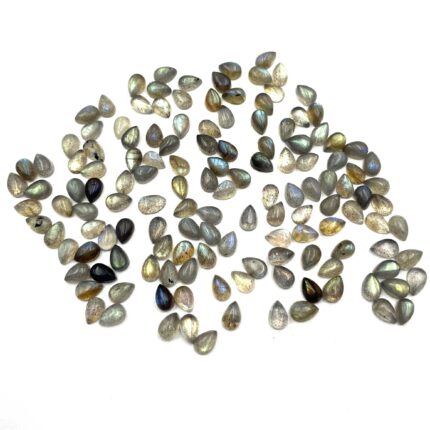 Natural Labradorite Pear Cabochon Loose Gemstone Lot 192 Pcs 4*6 MM 100 CT