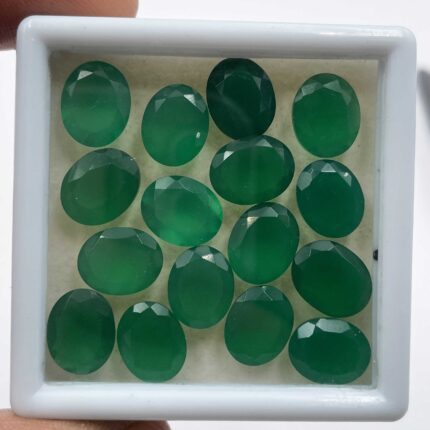 Natural Green Onyx Oval Cut Loose Gemstone Lot 36 Pcs 9*11 MM 102 CT