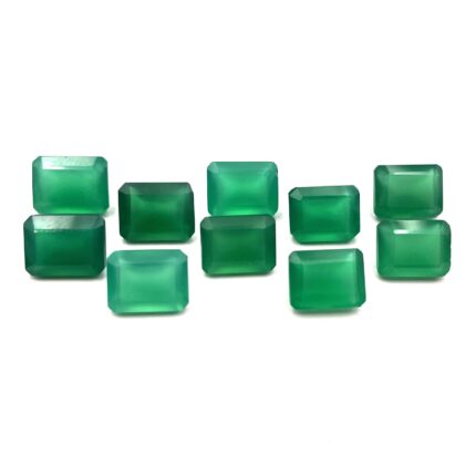 Natural Green Onyx Octagon Cut Loose Gemstone Lot 47 Pcs 7*9 MM 100 CT