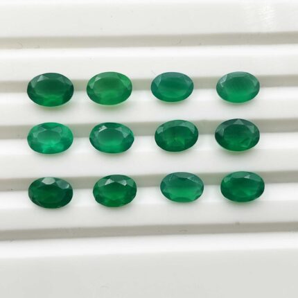 Natural Green Onyx Oval Cut Loose Gemstone Lot 143 Pcs 5*7 MM 100 CT
